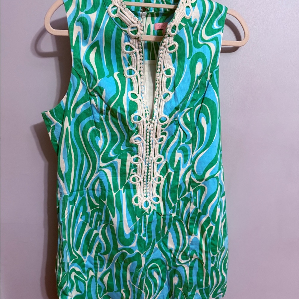 Lilly Pulitzer Green and Blue Patterned Dress